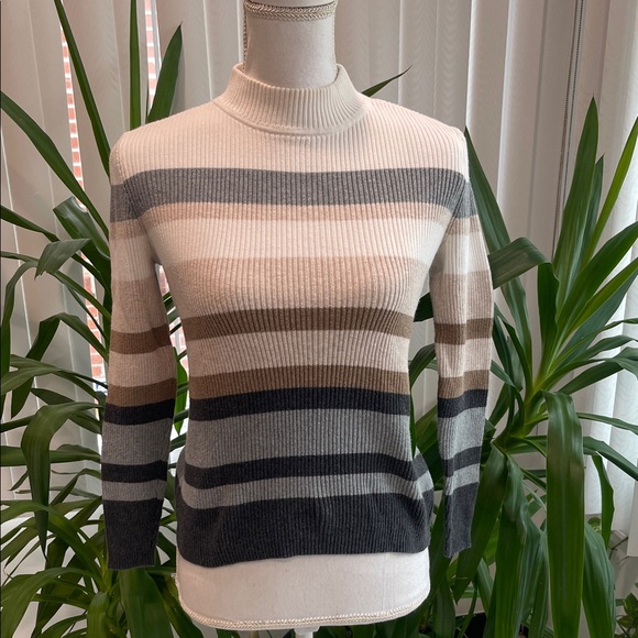 Karen Scott Multicolor Striped Turtleneck Sweater size PP fits like XS - Picture 1 of 4